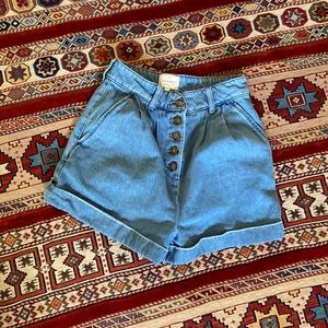 High waisted button front shorts